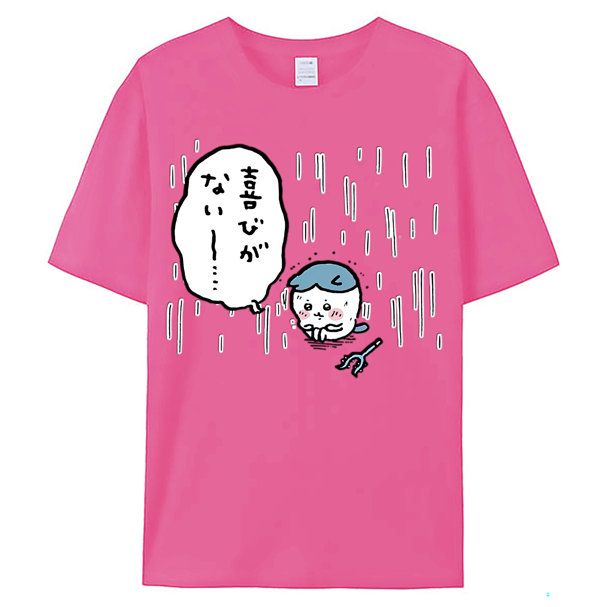 （画像用） ちいかわ ハチワレ Chii-kawa hachiware レディースカジュアルプリントTシャツ（綿100％）